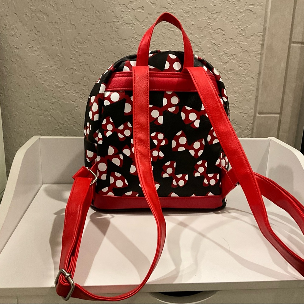 Disney Parks Red & Black Polka Bow Mini Backpack